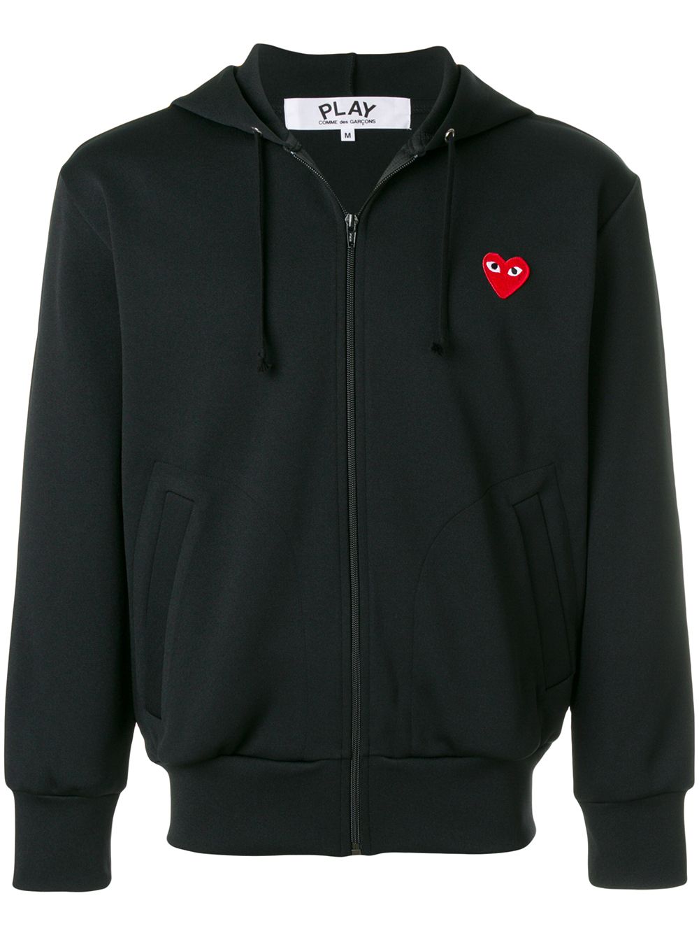 【COMME des GARCONS】Red Wappen Hoodie★人気商品★ Comme des Garcons Play Red Stacked Heart Zip Up Hoodie Black